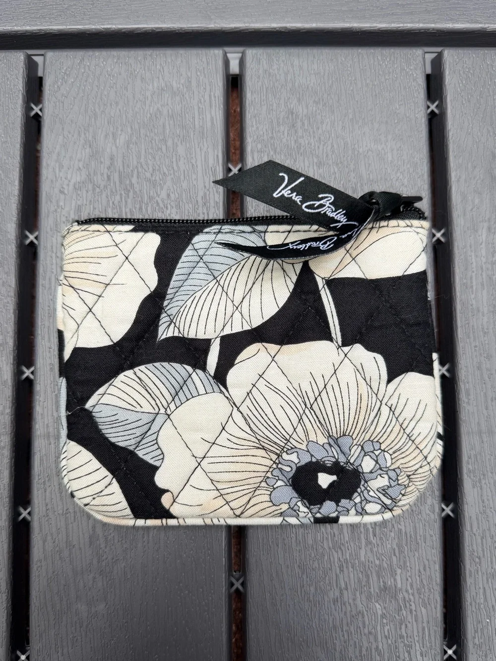 Vera Bradley Camellia Retired Print Quilted Zip Coin Purse Wallet Floral